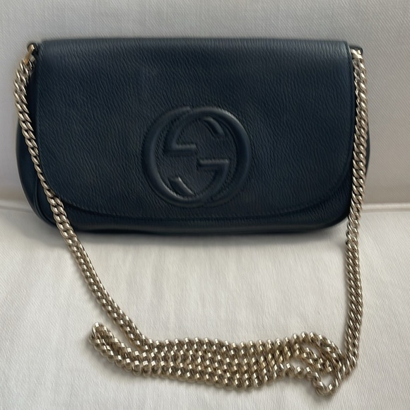 Gucci Soho Cellarius Medium Shoulder Bag, Black with Gold Chain - Picture 4 of 16